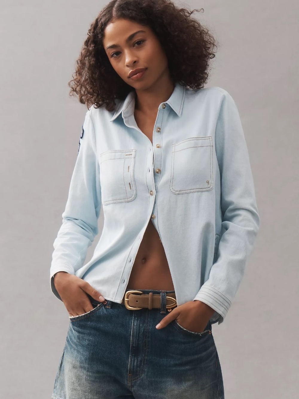 Anthropology ~ Pilcro ~ Light Blue Button-Down Shirt - Classic Women's Shirt